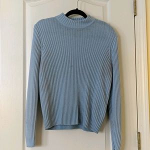 Blue turtleneck sweater